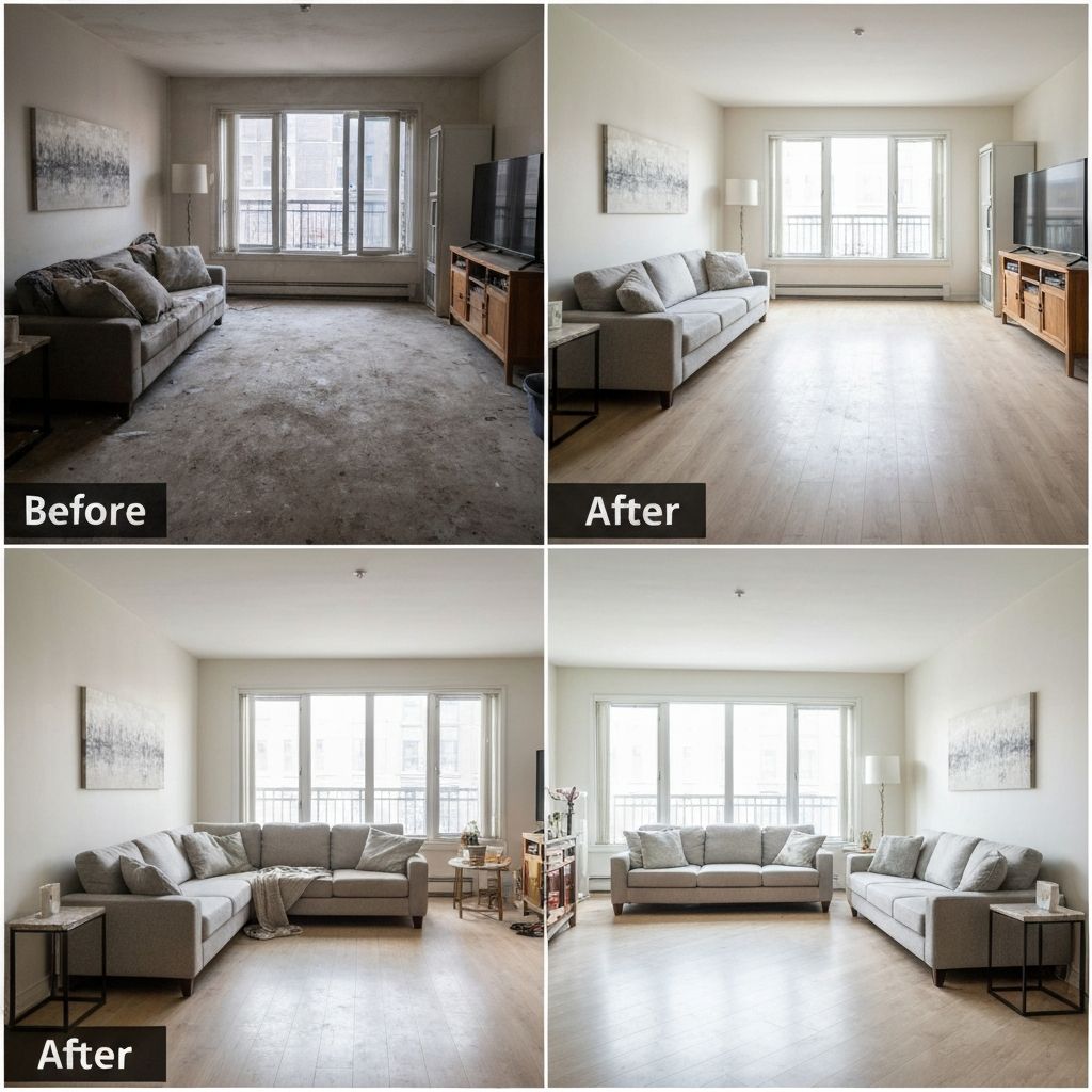 거실 청소 전후